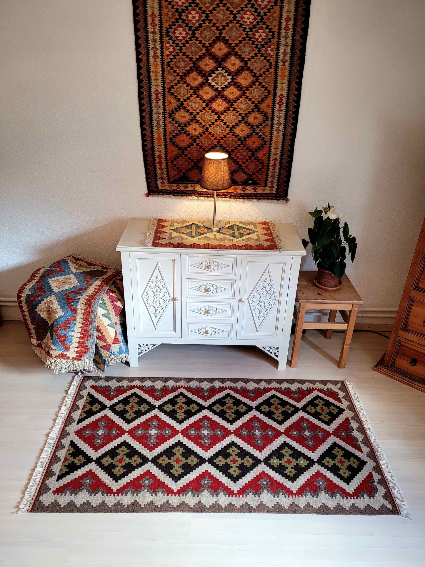 Kilim Teppich, eng gewebt