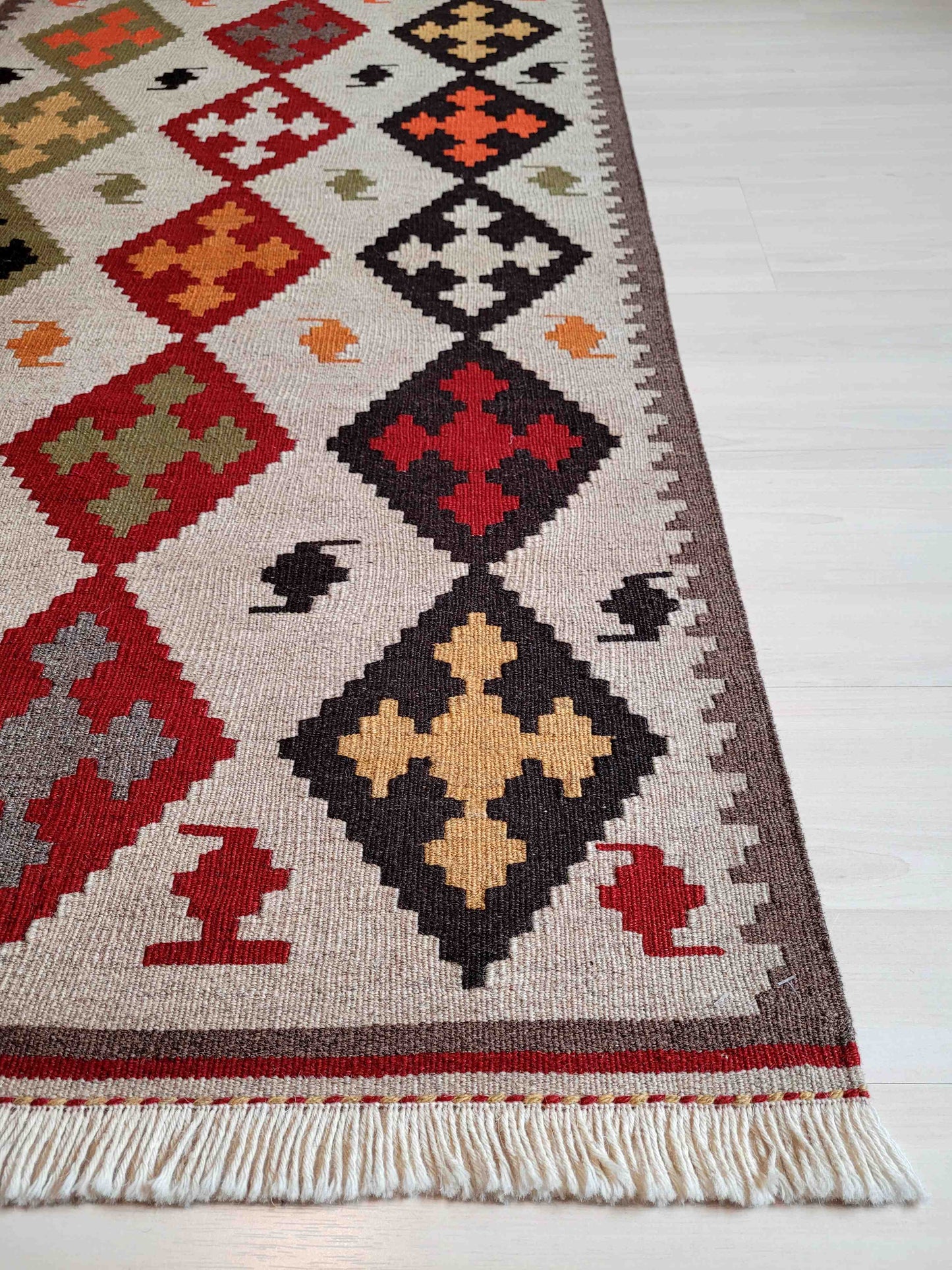 Kilim Teppich, eng gewebt