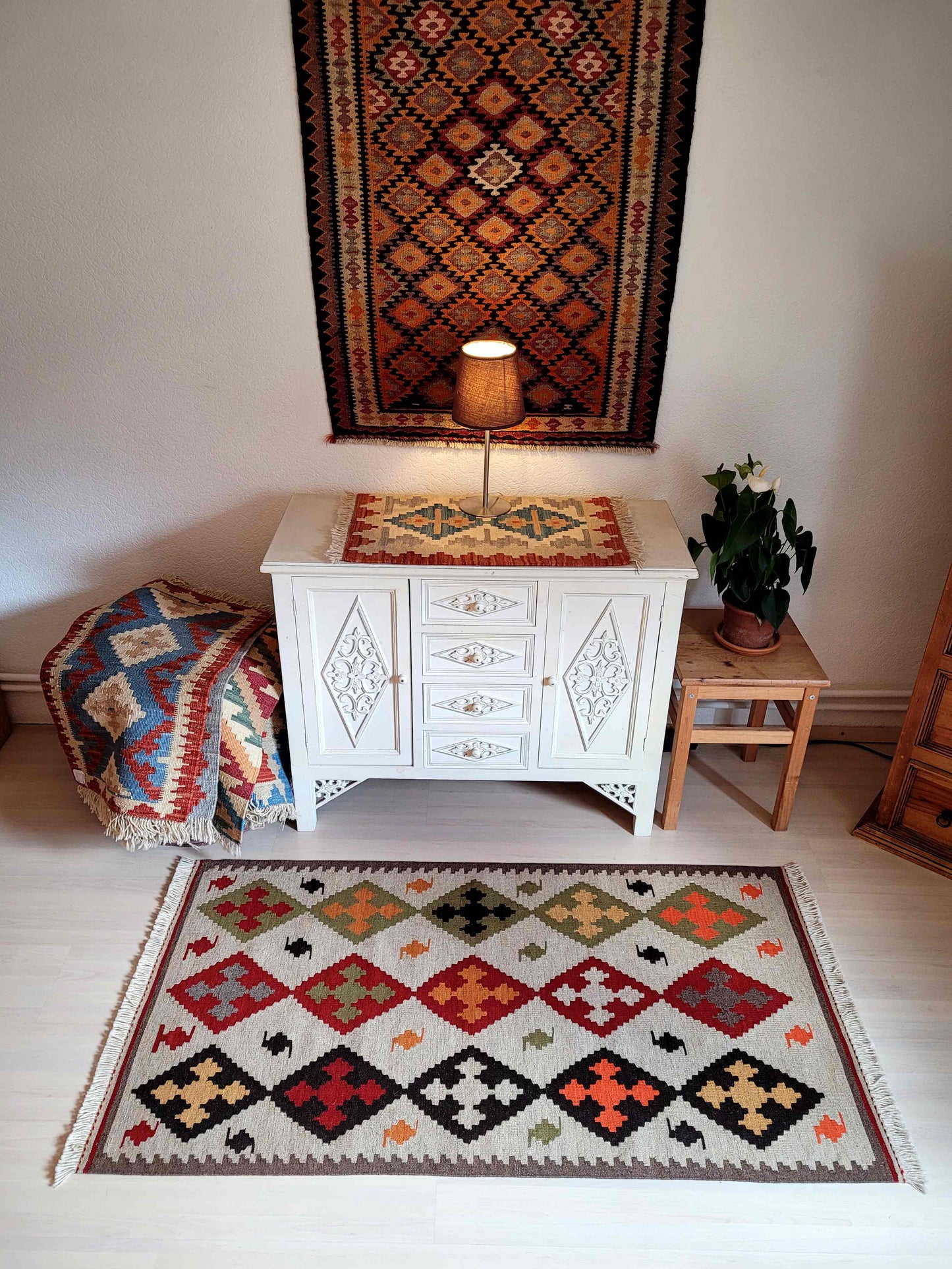 Kilim Teppich, eng gewebt