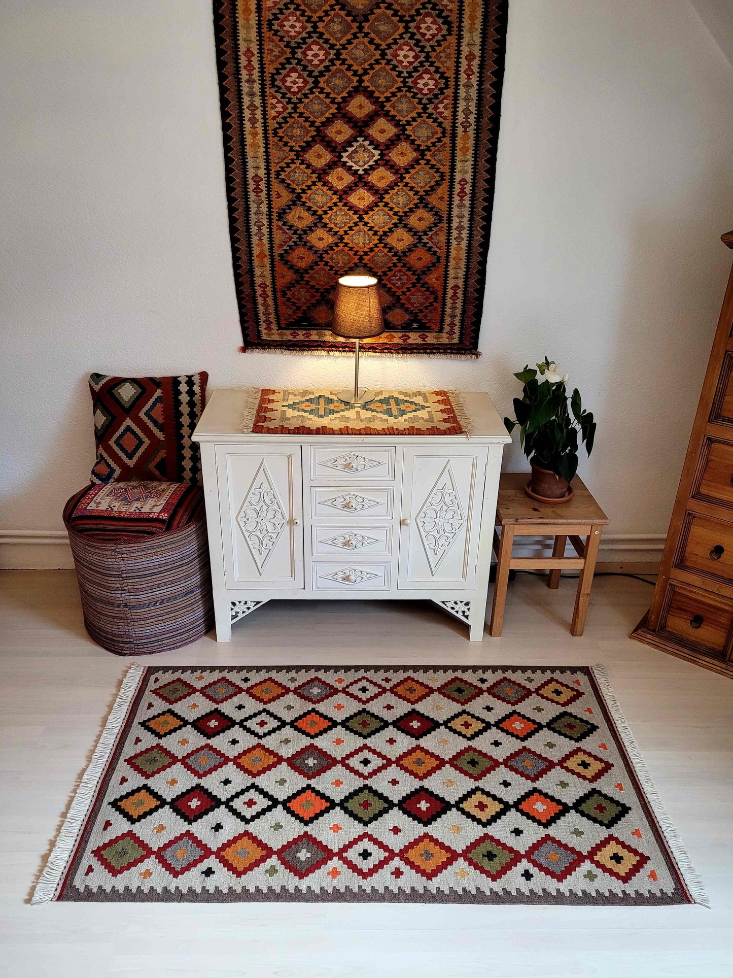 Kilim Teppich, eng gewebt