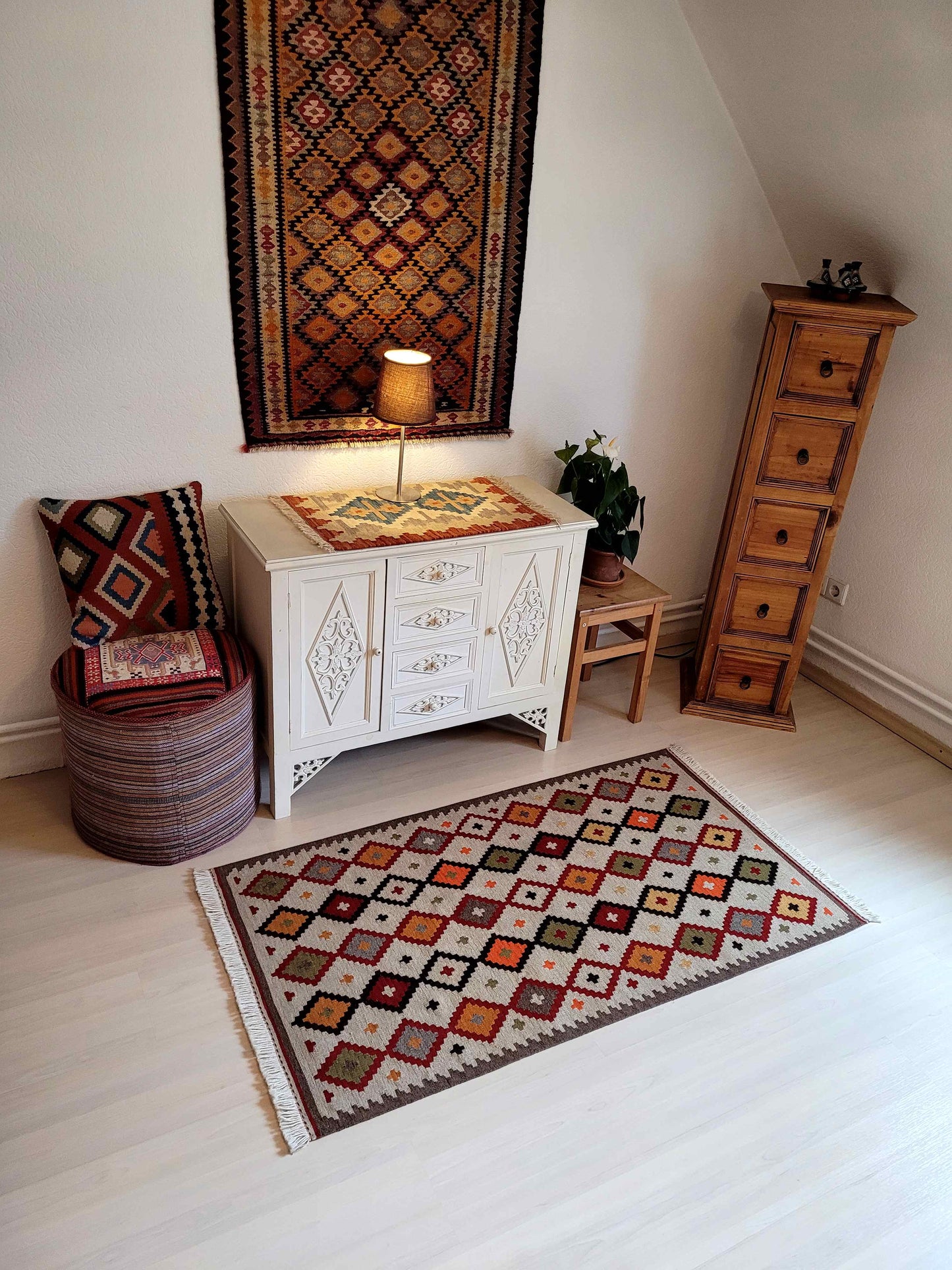 Kilim Teppich, eng gewebt