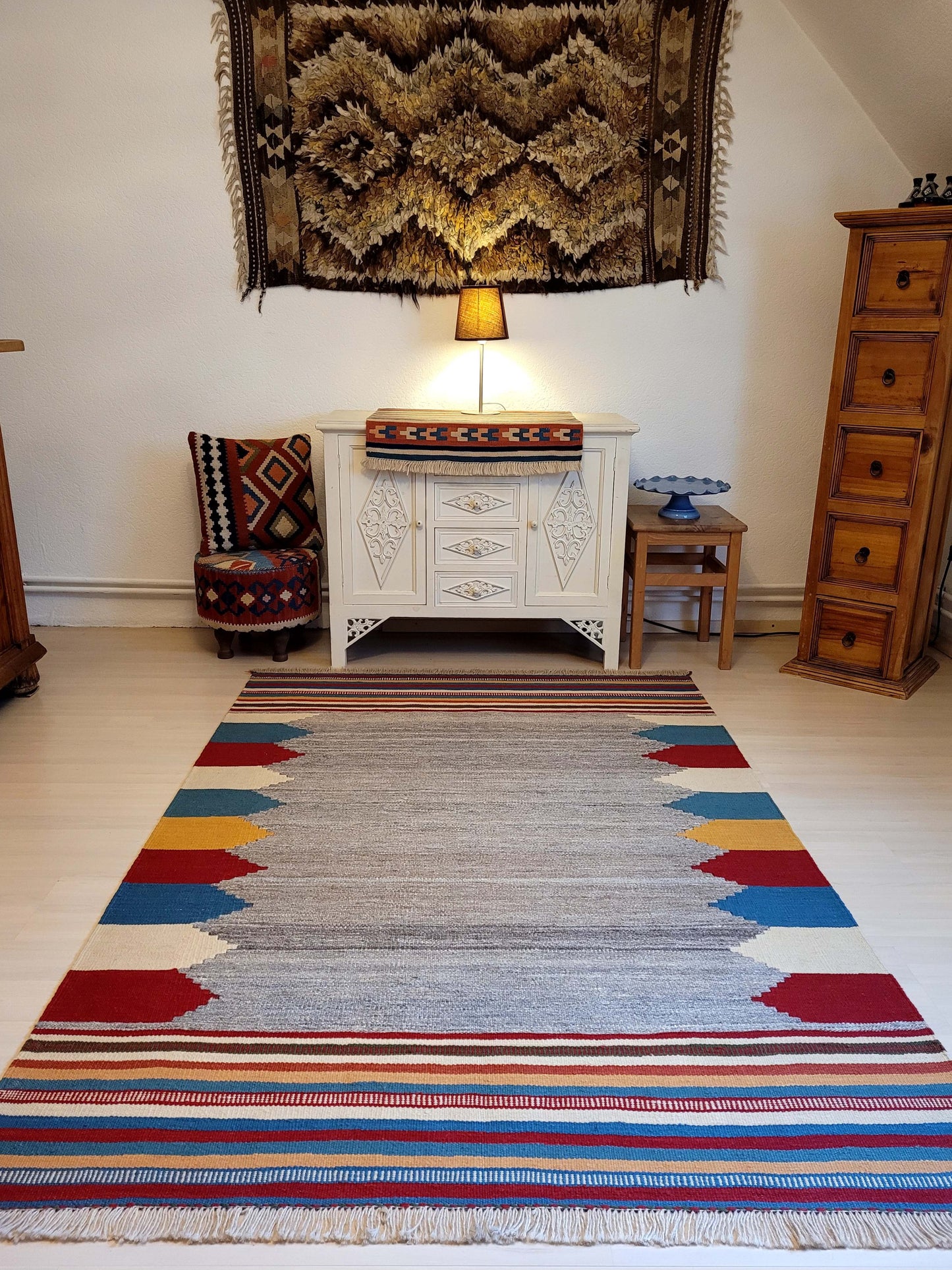 Kilim Qashqai, fein und eng gewebt